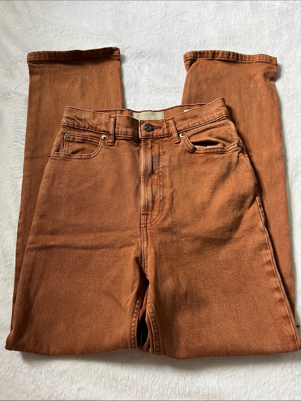 Everlane Straight Leg Jeans in Rust